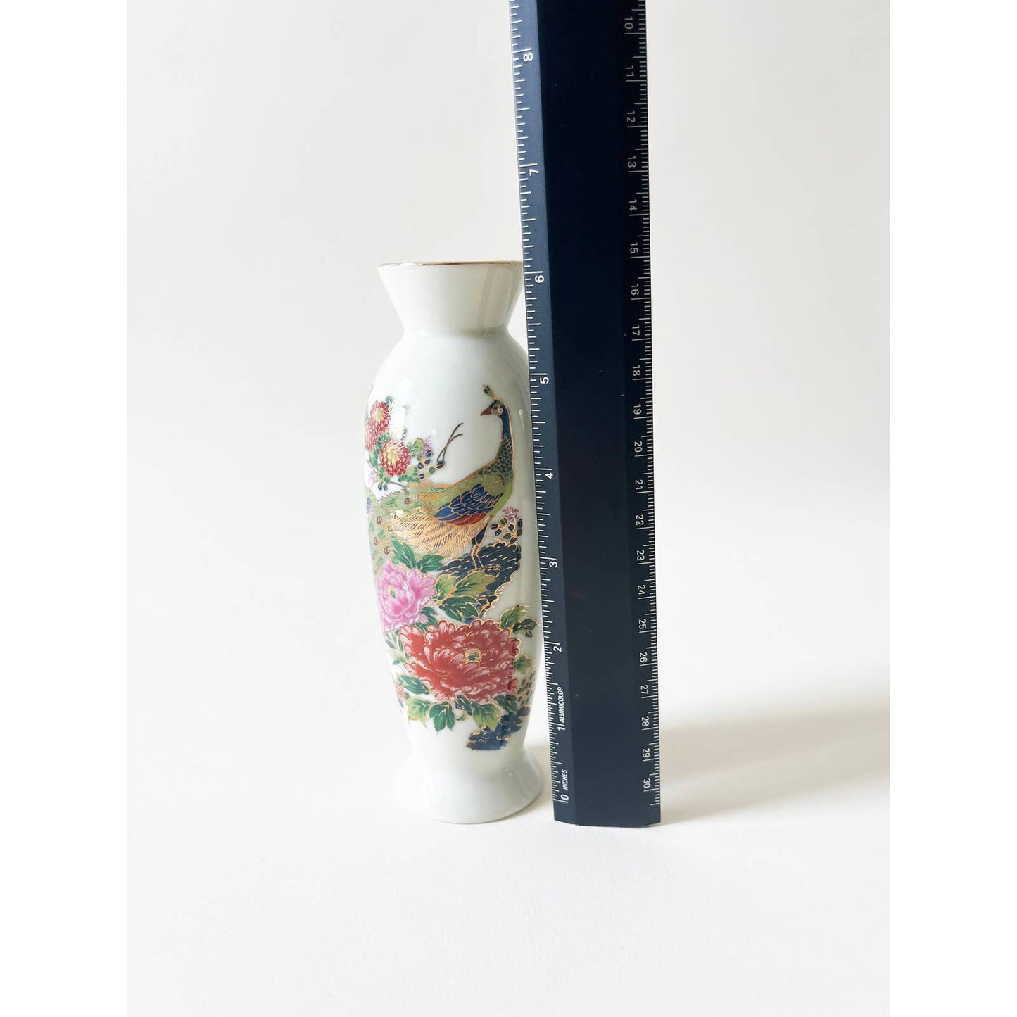White Floral Asian Vase