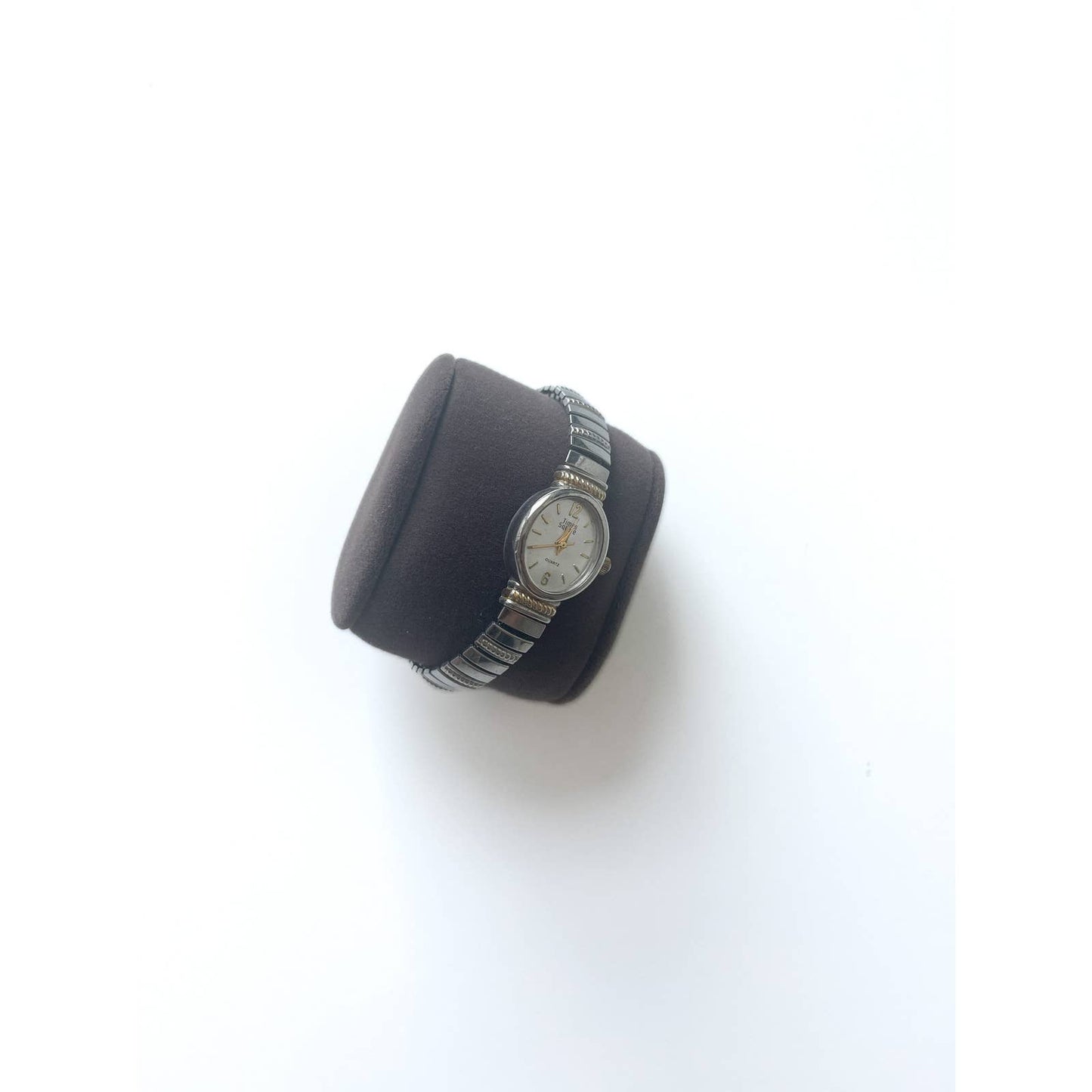 Vintage Small Silver Stretch Watch and Gold Details