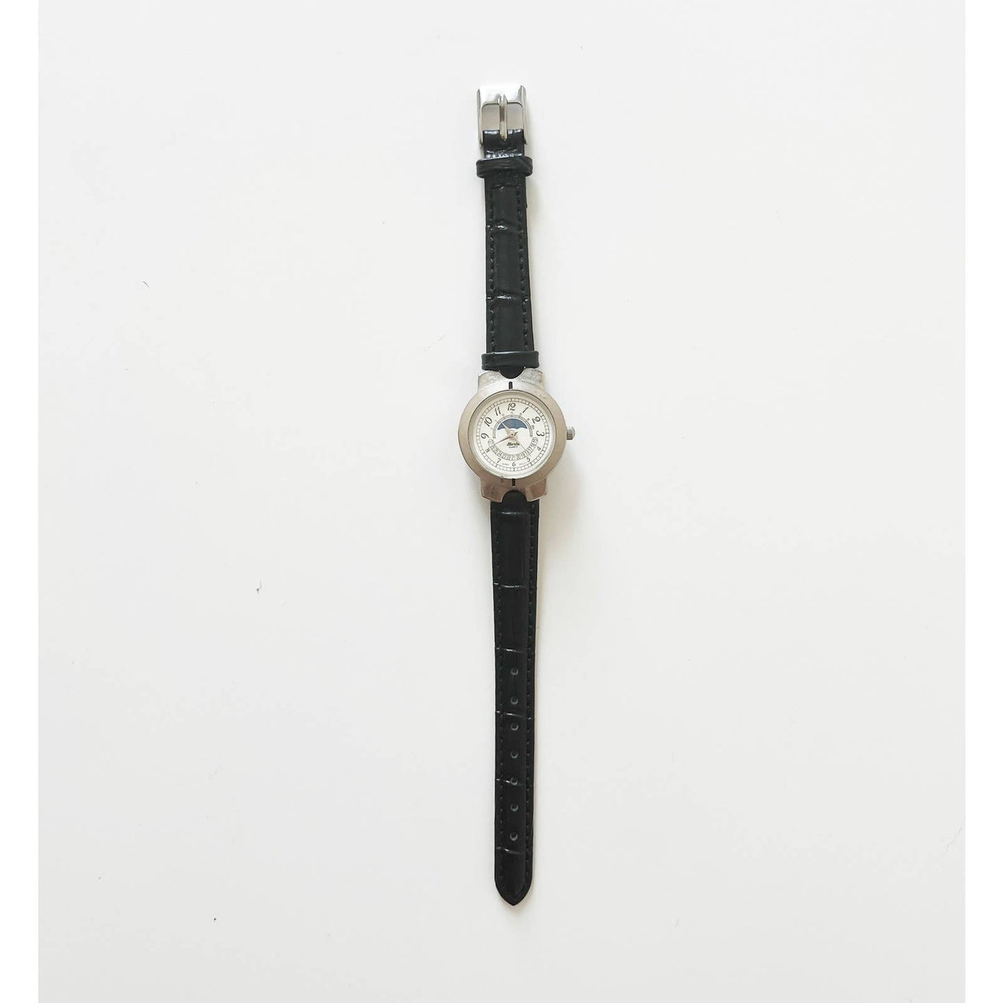 Vintage Croc Alexis Leather Watch with Silver Details | New Band and Battery