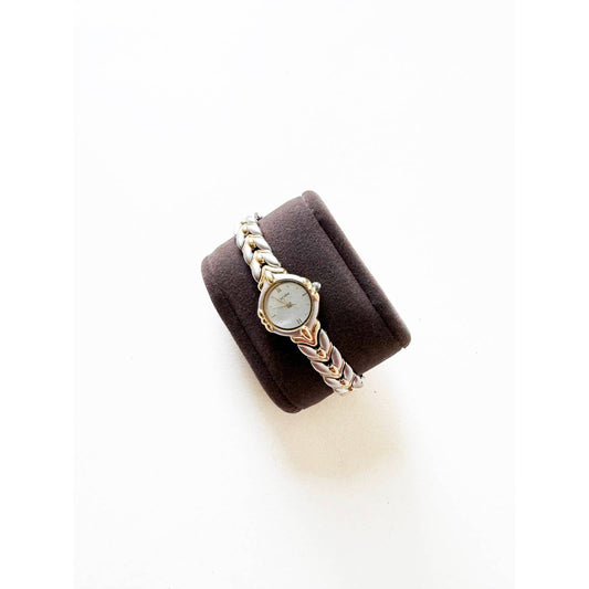 Vintage Two Tone Watch with Braided Detail l Elgin