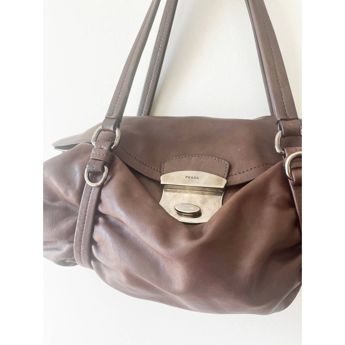 Vintage Scrunch Prada Napa Leather Bag