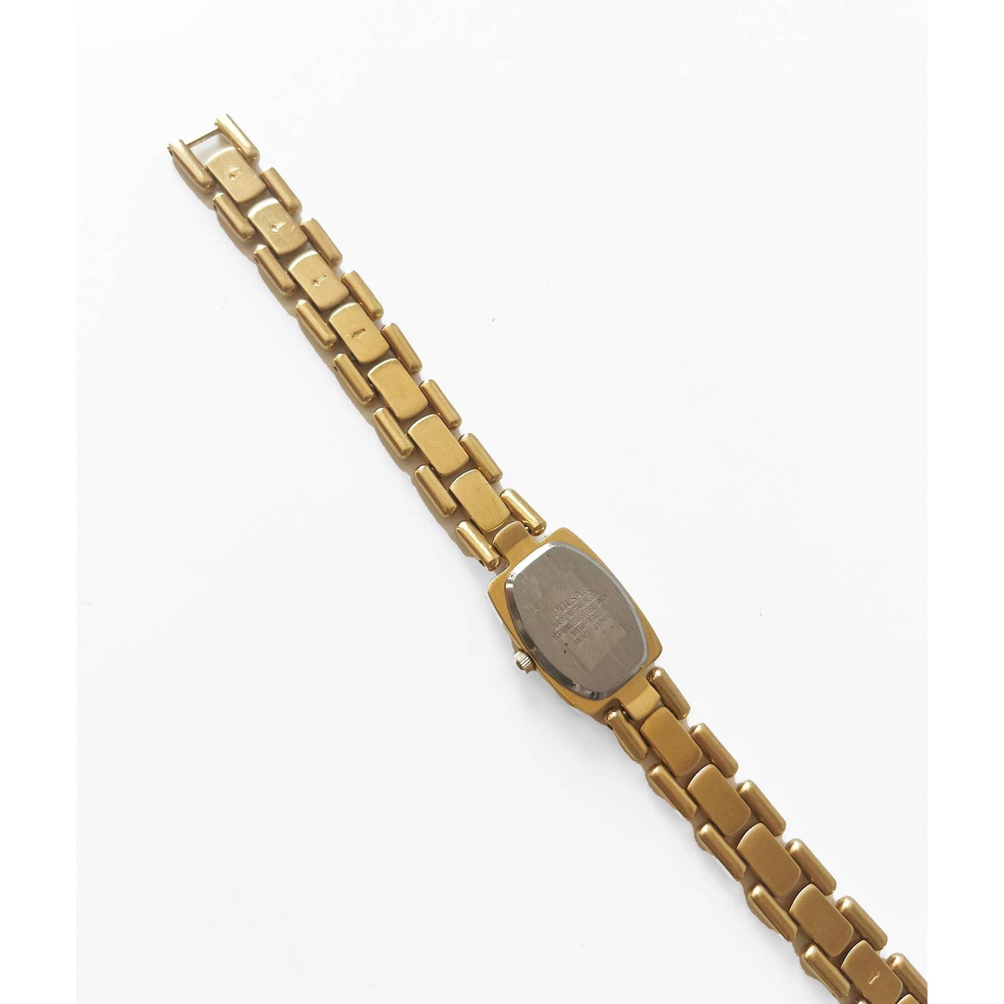 Vintage 90s Small Gold Watch with Rectangular Face | Pulsari