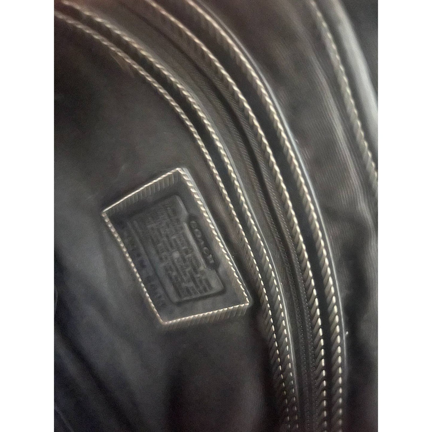 Black Leather Logo Y2k Coach Bag Grey With Buckle