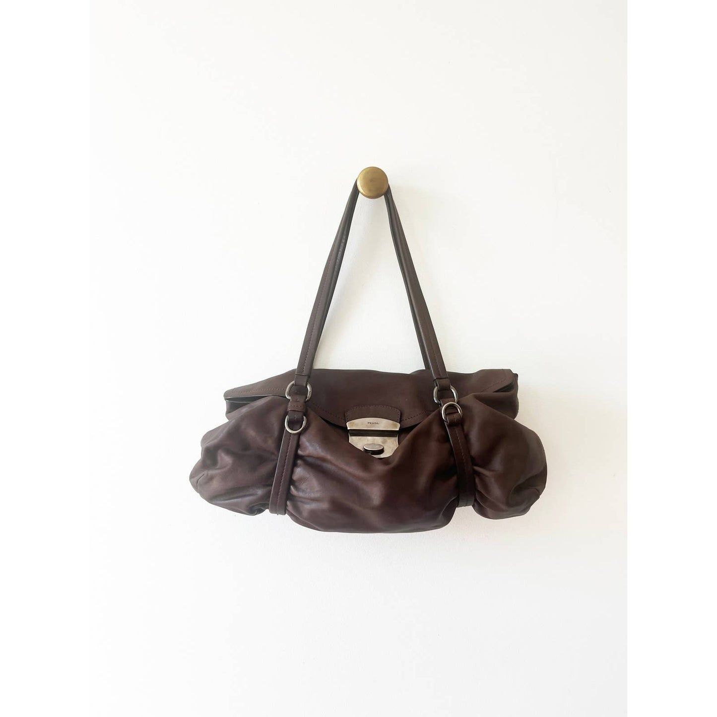Vintage Scrunch Prada Napa Leather Bag
