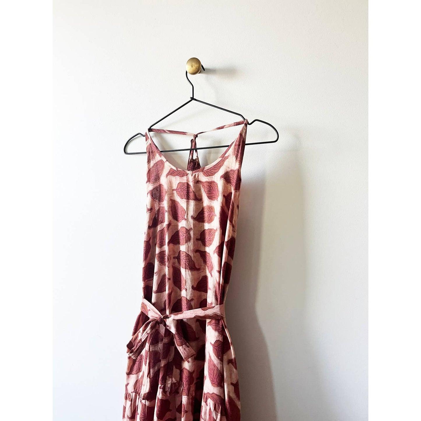 Pink Hand Block Print Long Maxi Dress