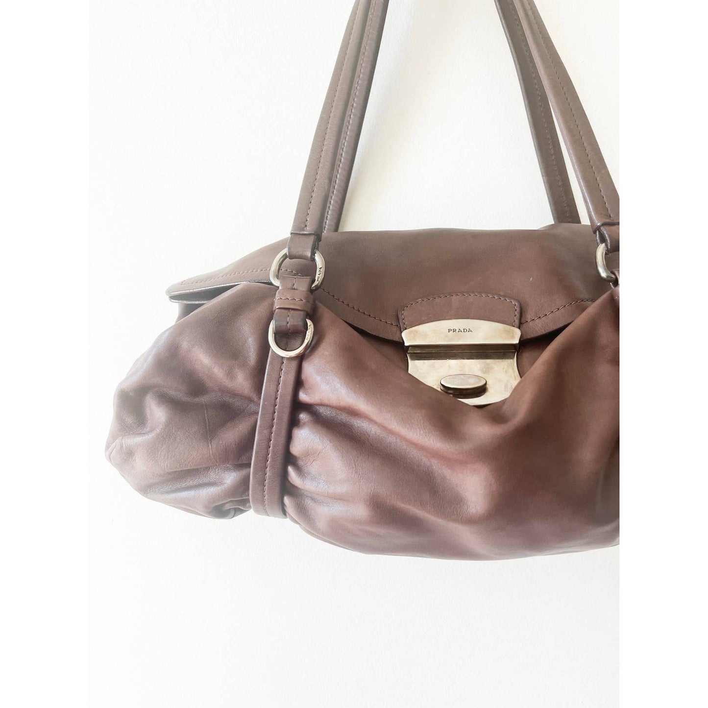 Vintage Scrunch Prada Napa Leather Bag