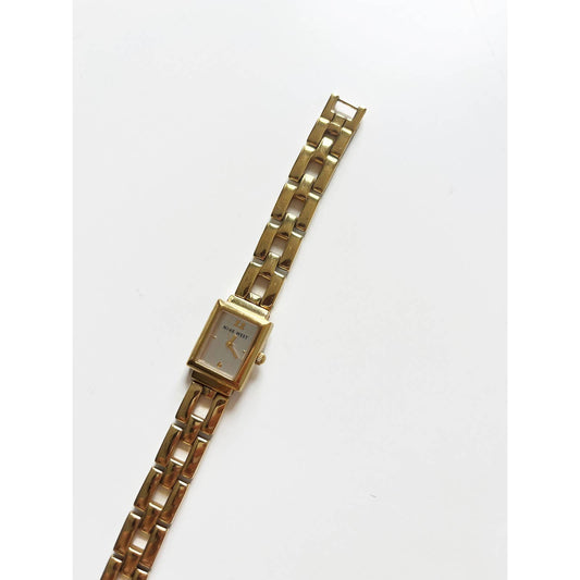 Vintage Gold Rectangular Bracelet Watch Two Tone Option