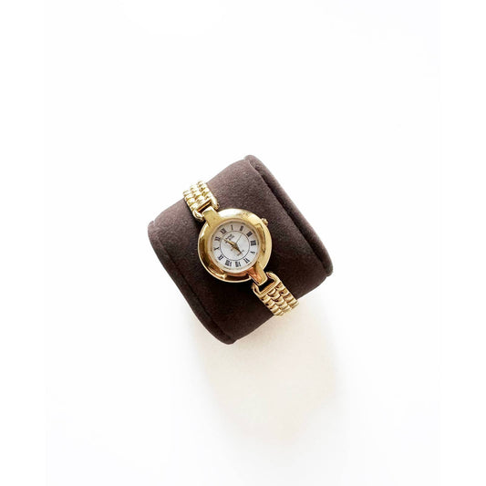 Vintage Gold Watch with Circular Face | Ann Klein