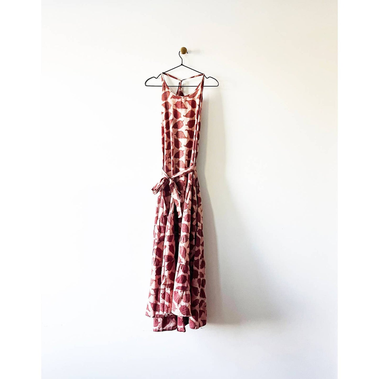 Pink Hand Block Print Long Maxi Dress