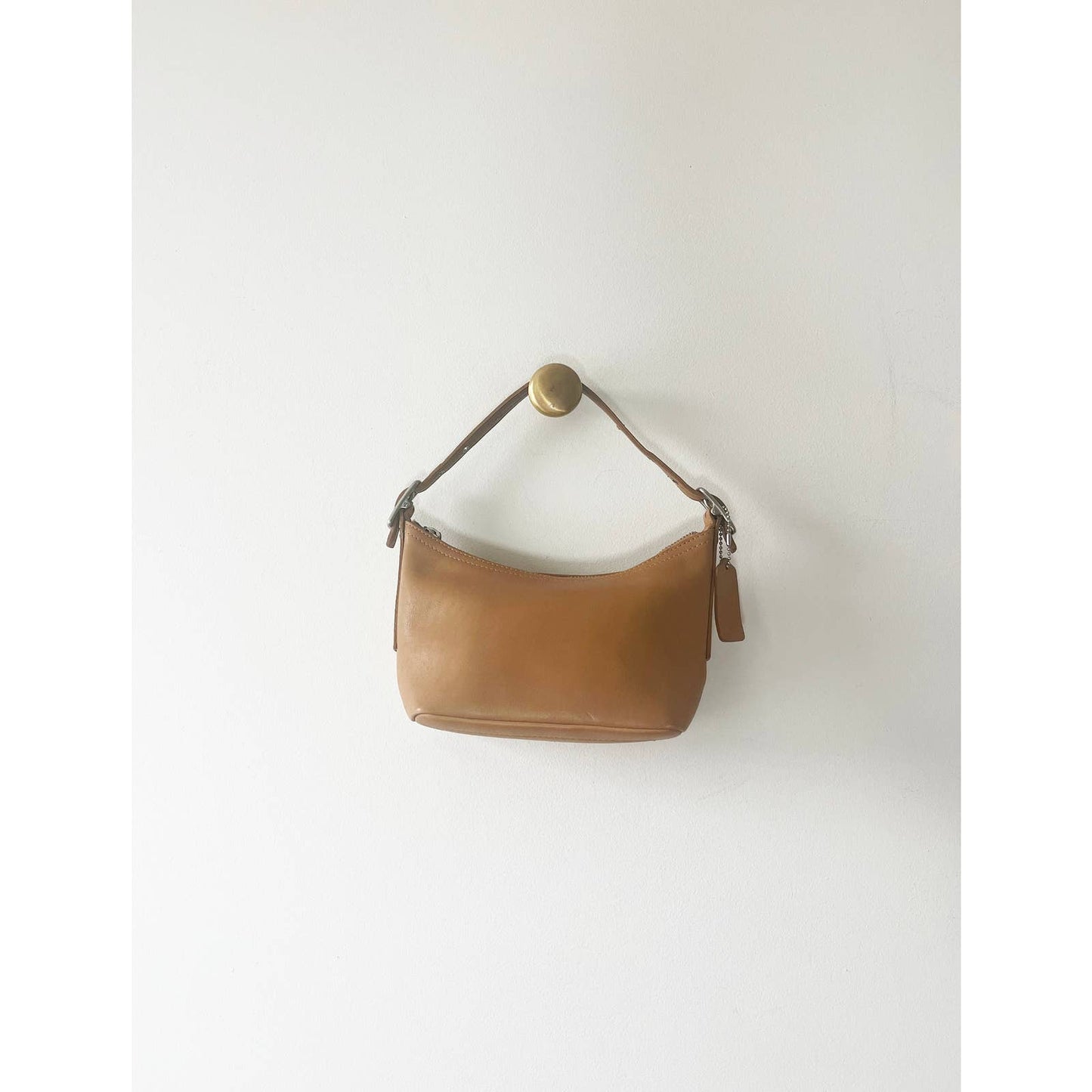 Vintage Classic Coach Small Bag | Y2k Style Camel Leather Purse