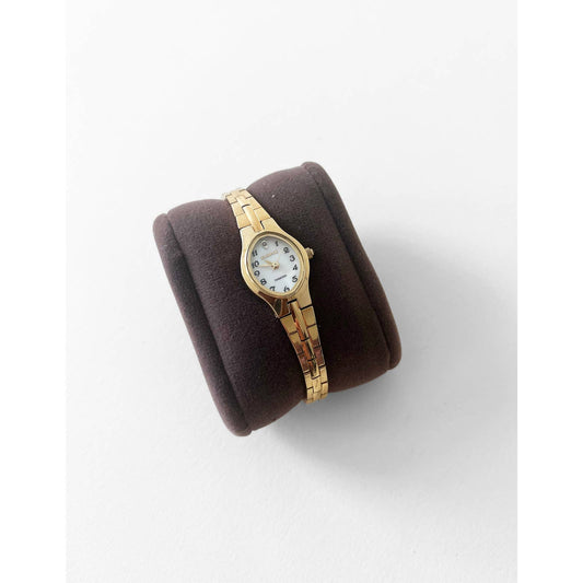 Vintage Gold Watch with Pearl Face
