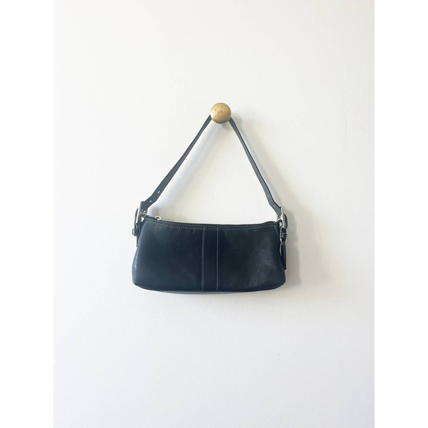 Vintage Black Y2K Coach Shoulder Baguette Bag