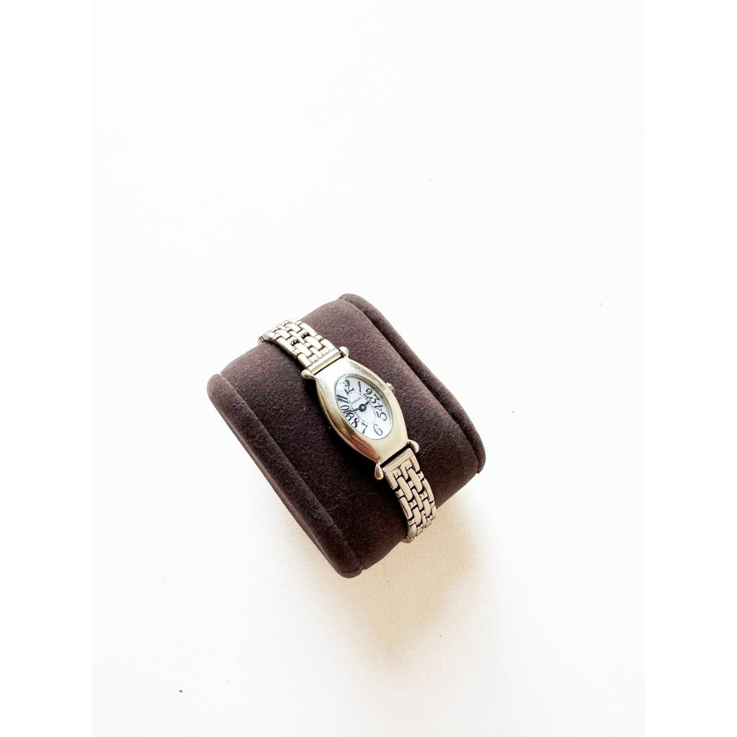 Vintage Matte Silver Watch w/ Oval Face | Fossil