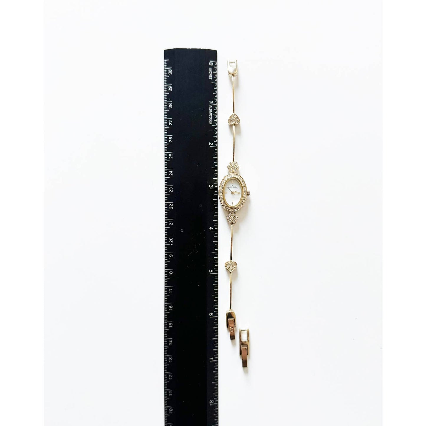 Vintage Small Gold Watch with Circular Face | Anne Klein