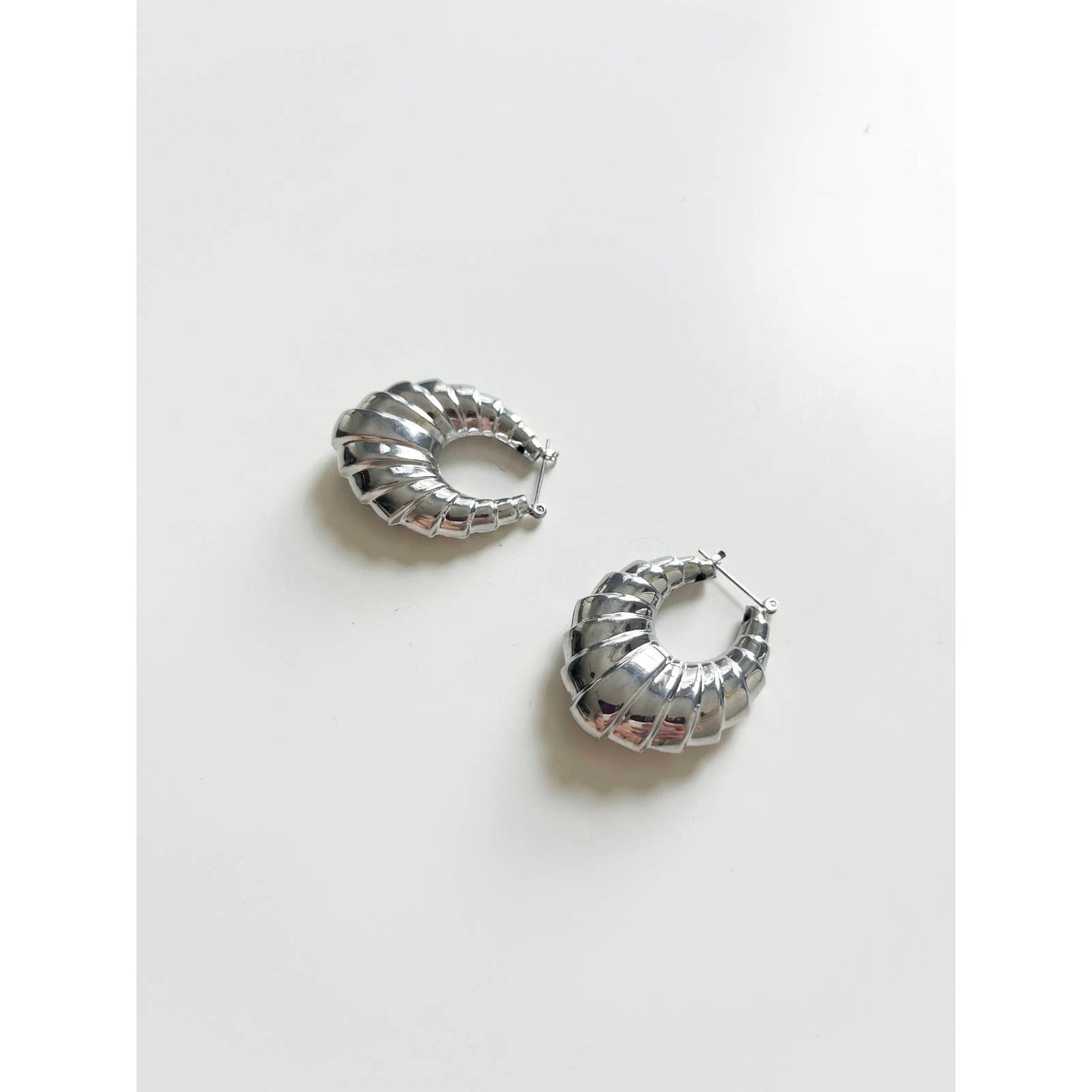Vintage Statement Silver Hoops