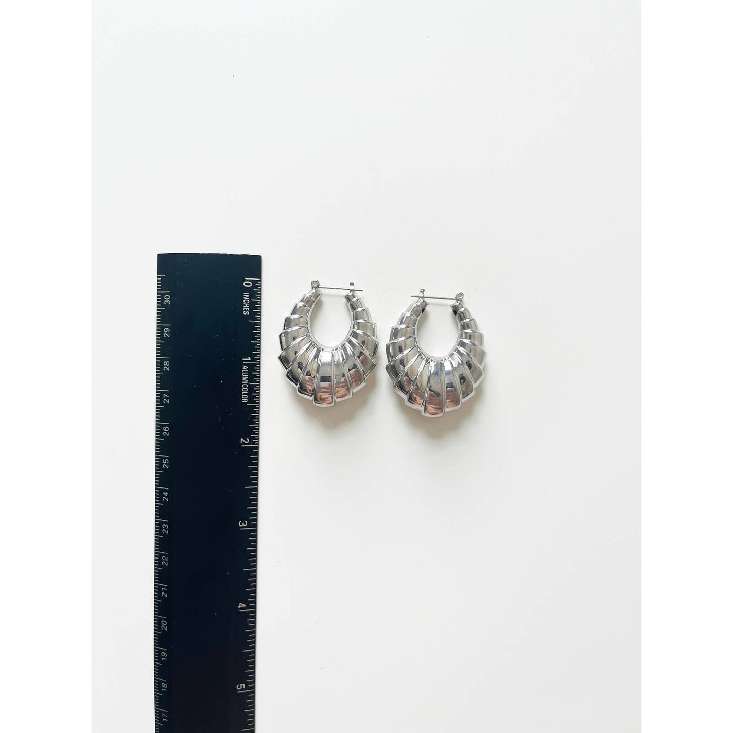 Vintage Statement Silver Hoops