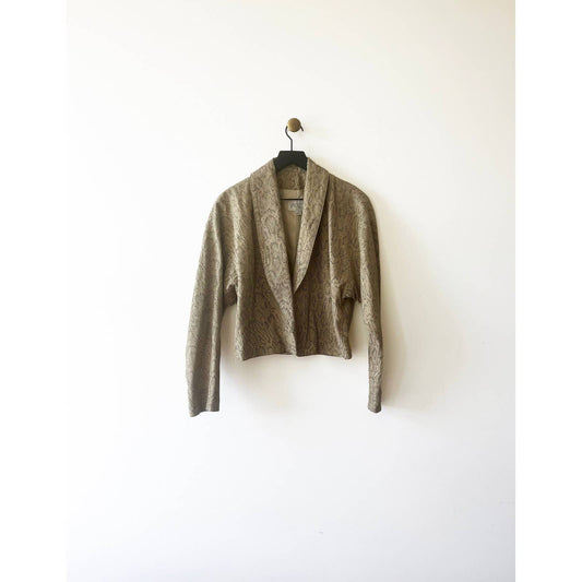 Vintage 90's Leather White Snake Print Jacket Blazer