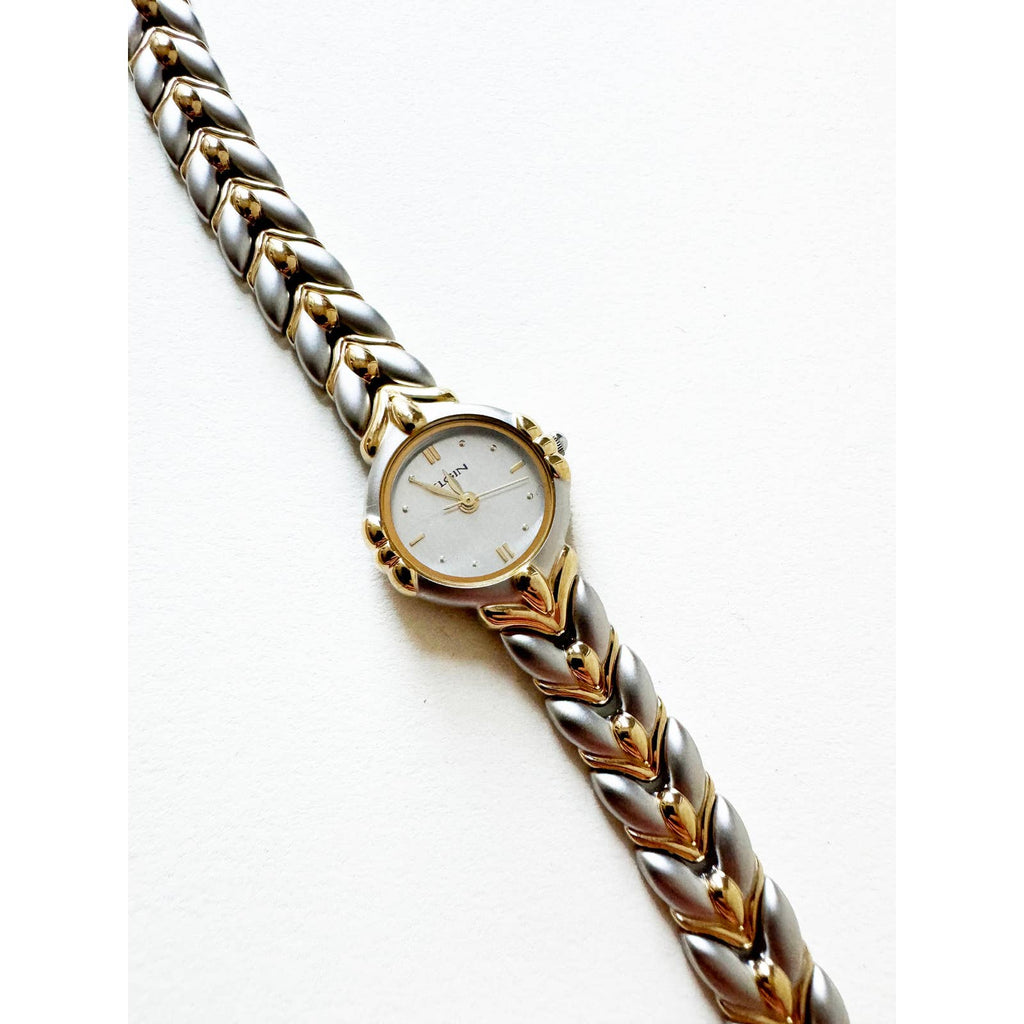 Vintage Two Tone Watch with Braided Detail l Elgin