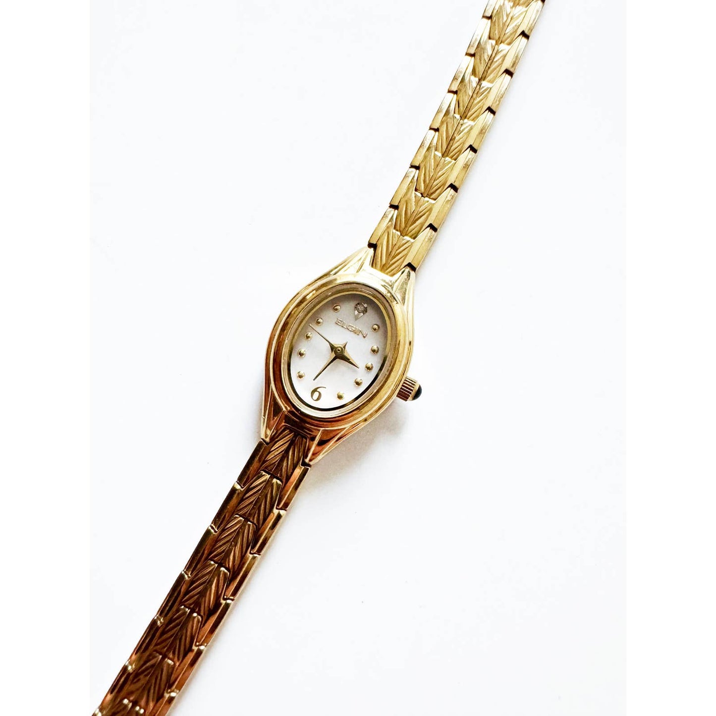 Vintage Small Gold Watch with Oval Face | Elgin