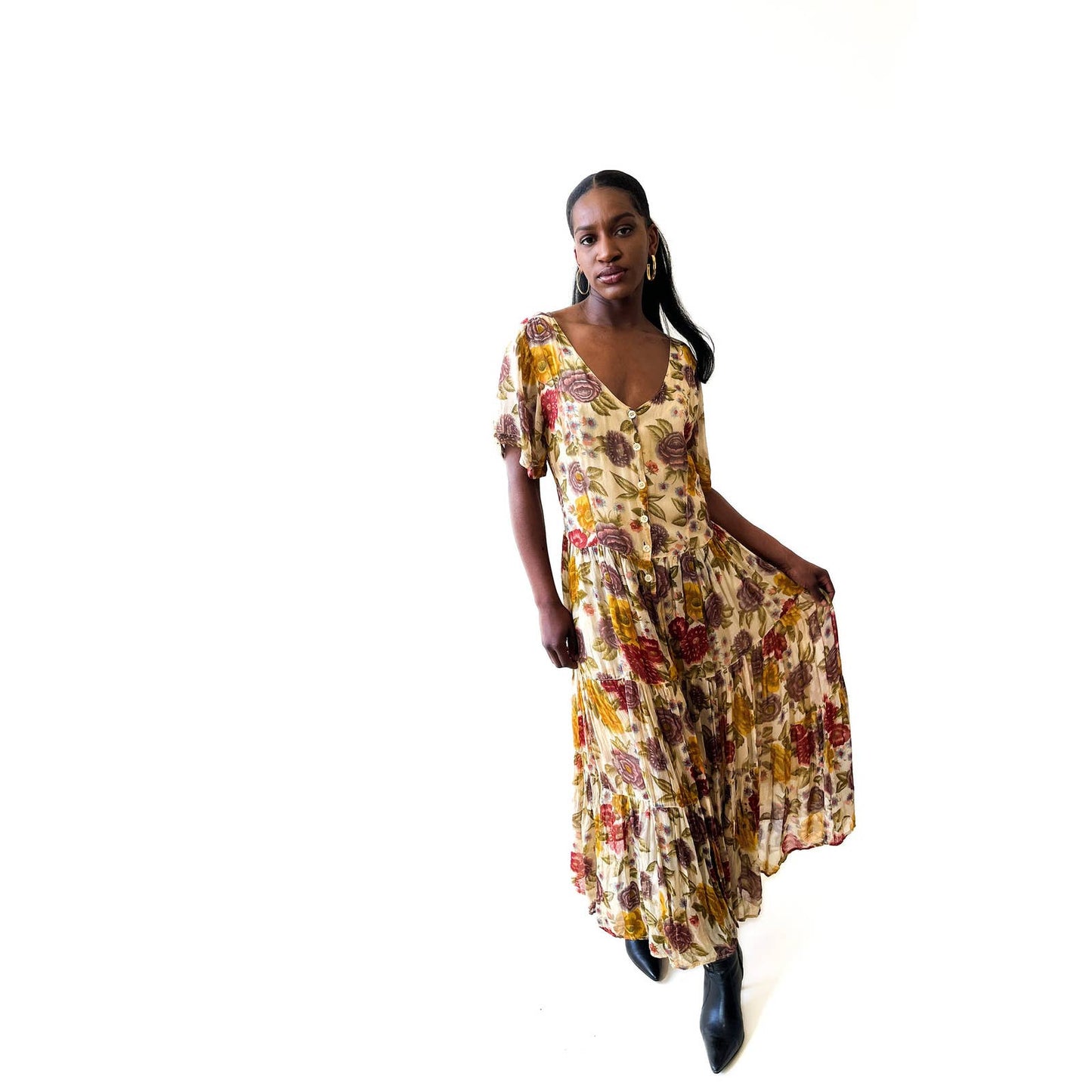 Vintage Floral Flowy Summer Regarded Dress