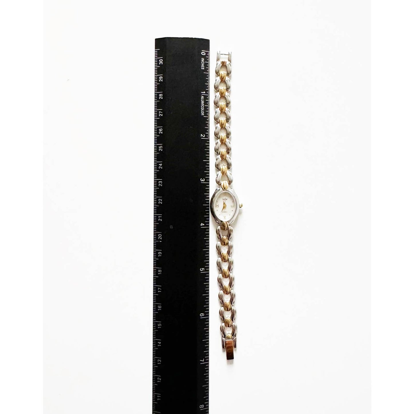 Vintage Small Two Tone Watch with Oval Face | Now