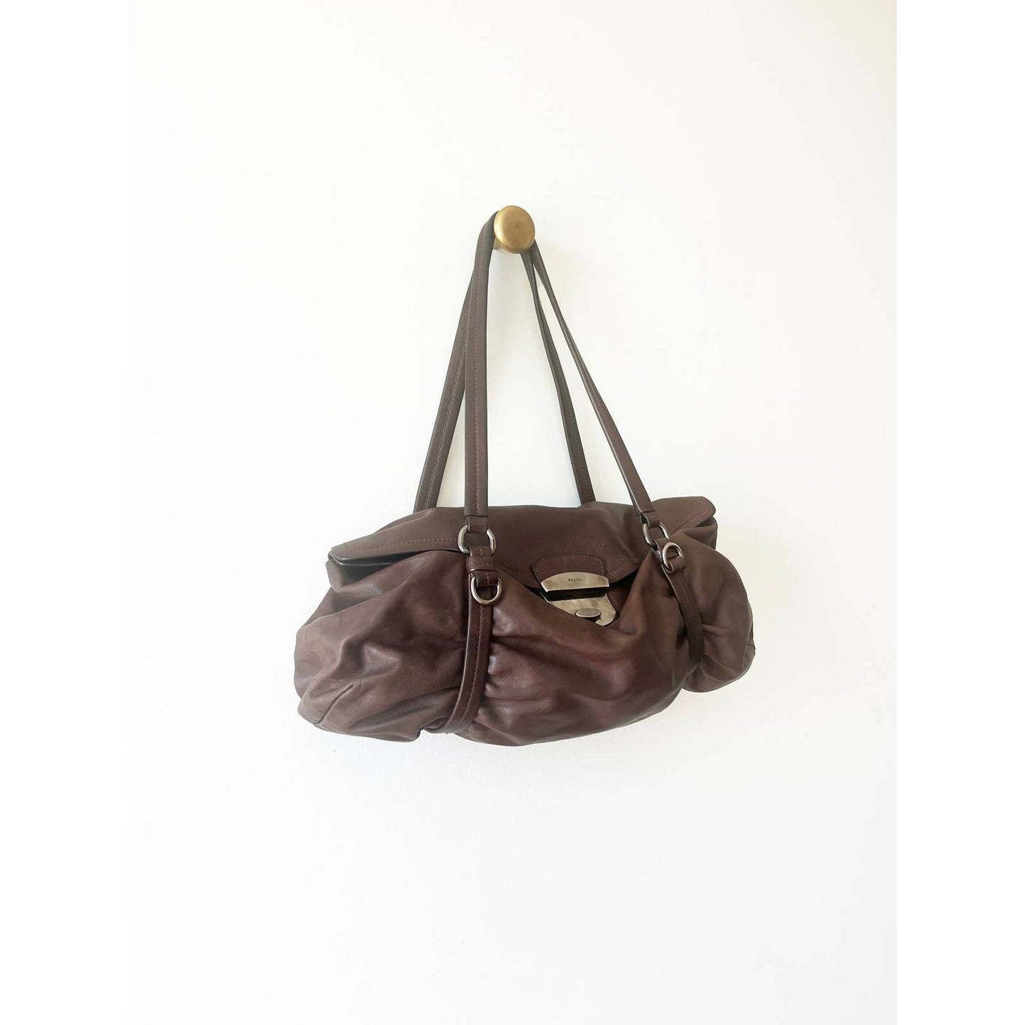 Vintage Scrunch Prada Napa Leather Bag
