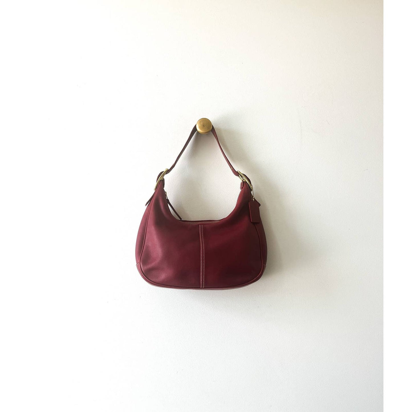 Vintage Red Coach Shoulder Bag | Gold Buckle Ergo Style Coach Bag | Y2k Modern Purse