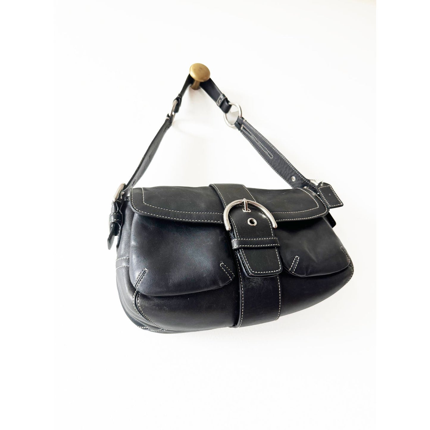 Vintage Coach Black Y2K Two Pocket Purse