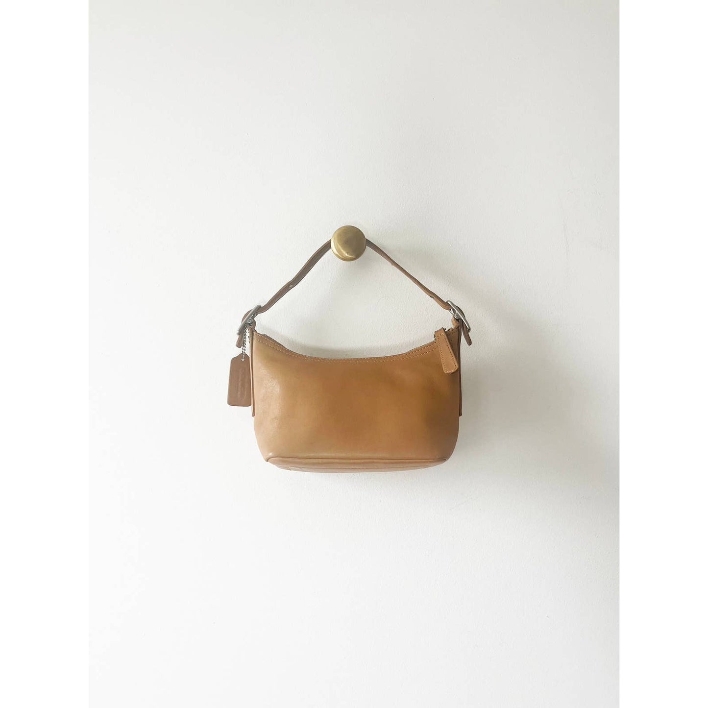 Vintage Classic Coach Small Bag | Y2k Style Camel Leather Purse