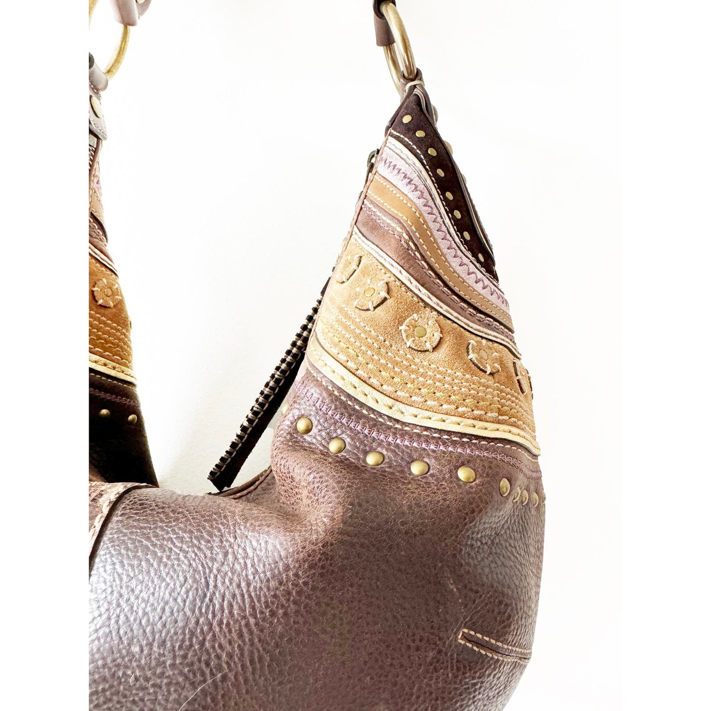 Vintage Coach Large Boho Brown Leather Bag