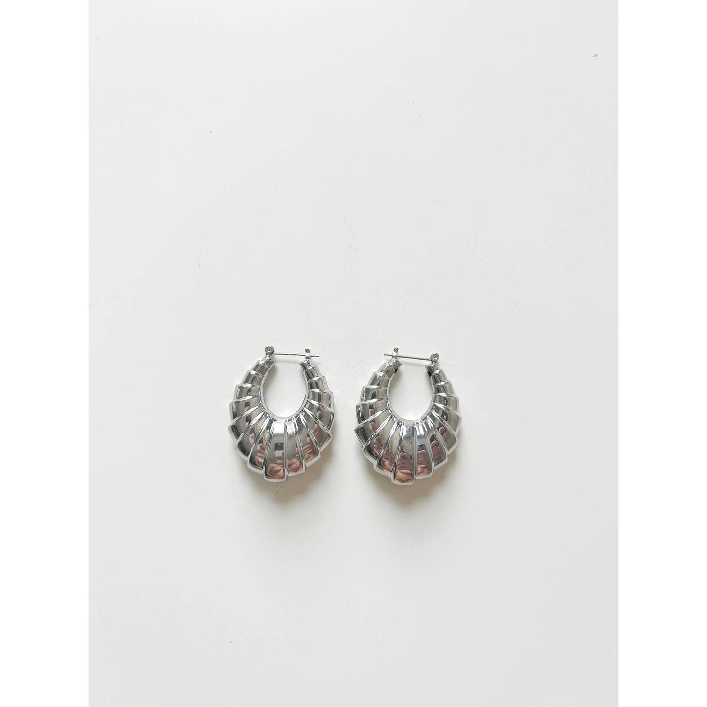 Vintage Statement Silver Hoops