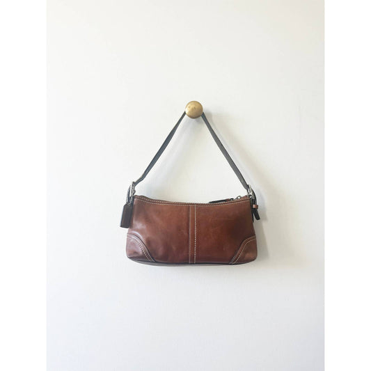 Vintage Brown Y2K Coach Shoulder Baguette Bag