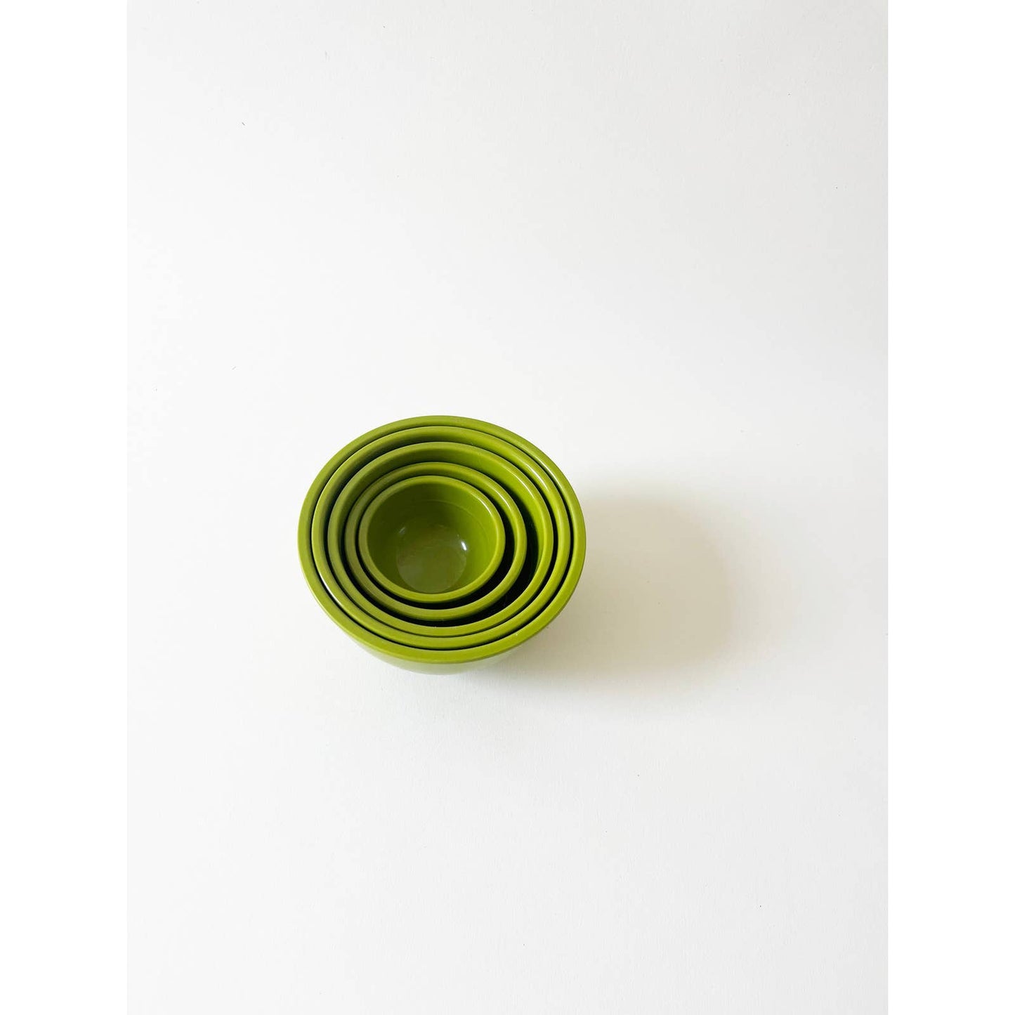 Vintage Small Green Measuring Stacking Bowls