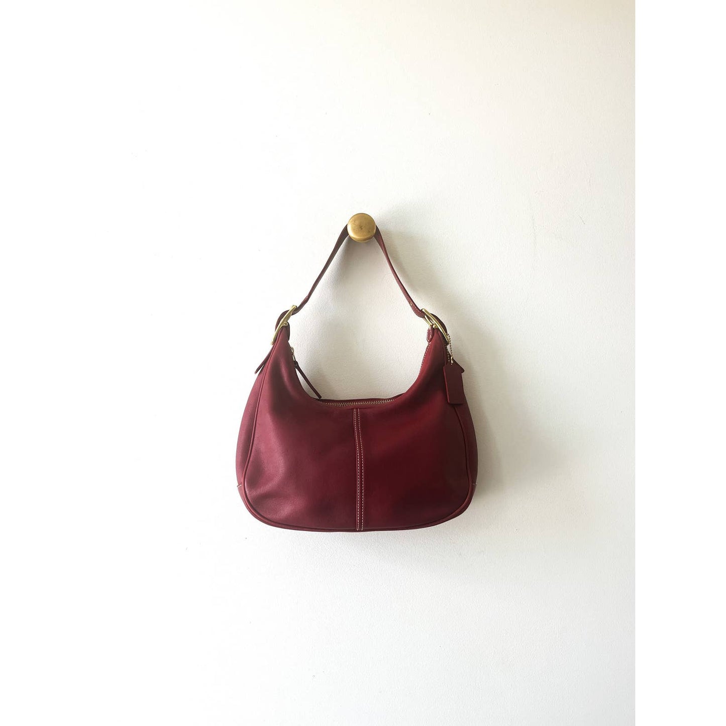 Vintage Red Coach Shoulder Bag | Gold Buckle Ergo Style Coach Bag | Y2k Modern Purse