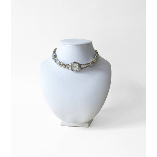 Watch Necklace | Vintage One of a Kind Watch Choker with Brass and Silver Details
