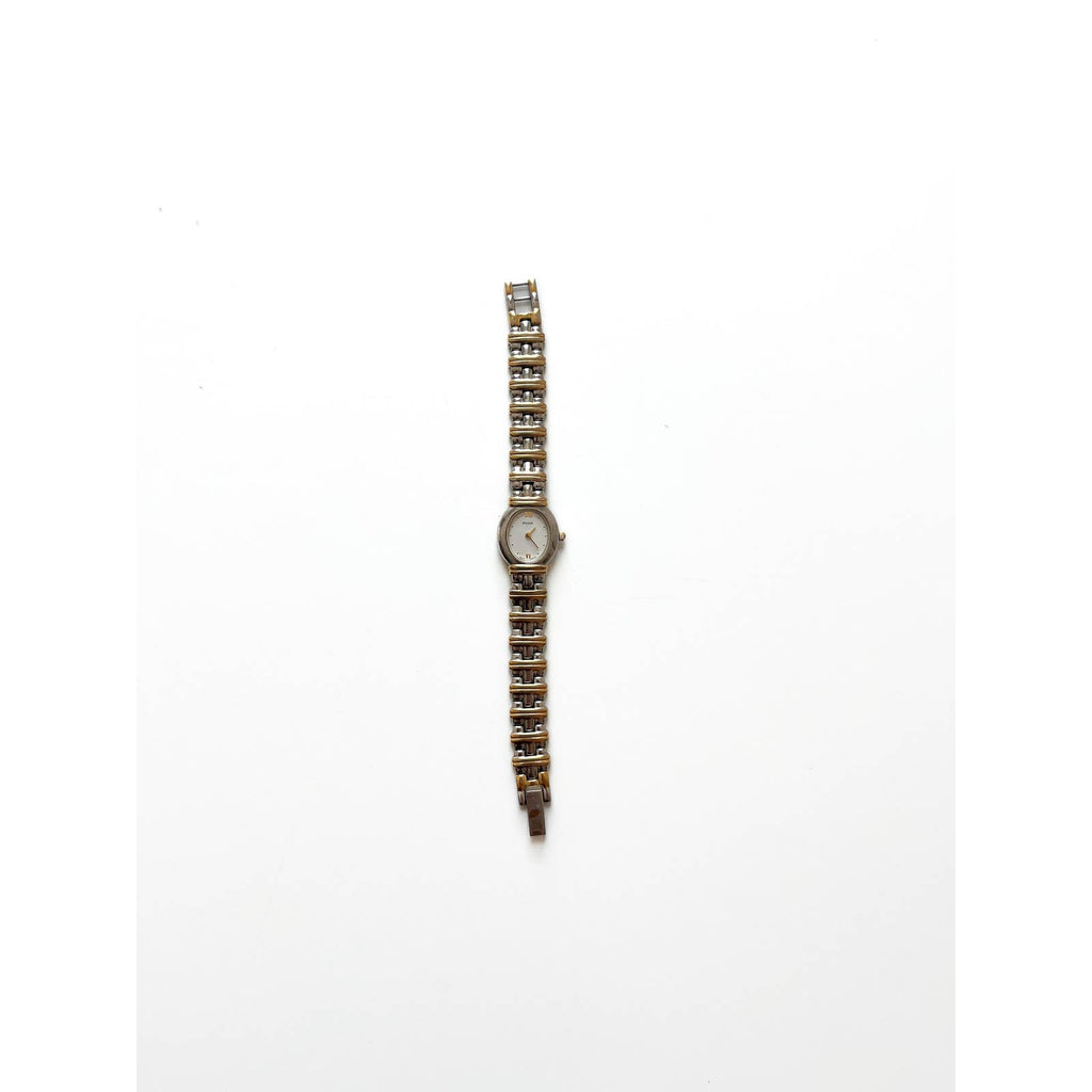 Vintage Two Tone Oval Bracelet Watch