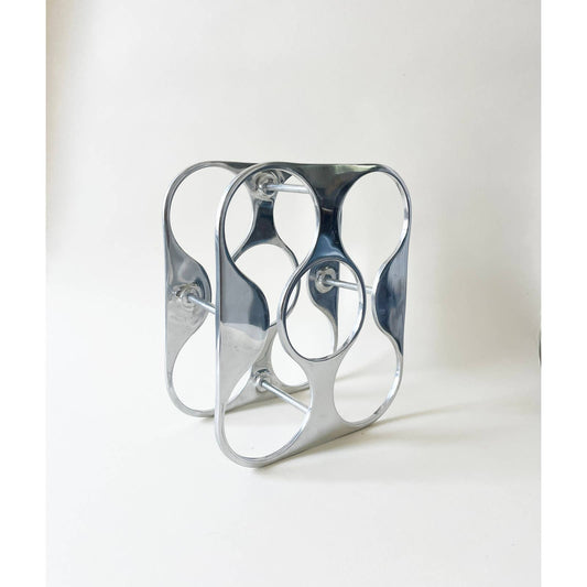 Vintage Silver Square Wine Rack | Modern Wine Shelf