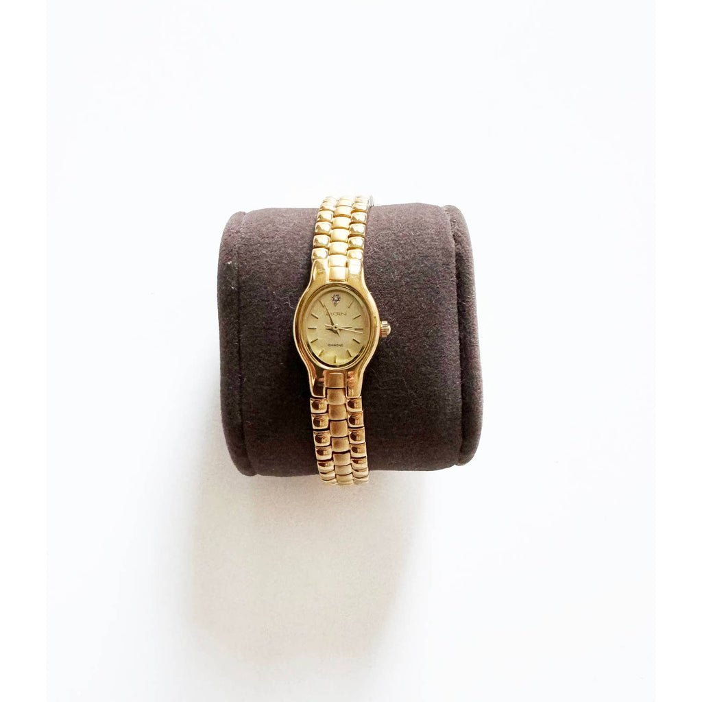 Vintage Small Gold Watch with Oval Face | Elgin