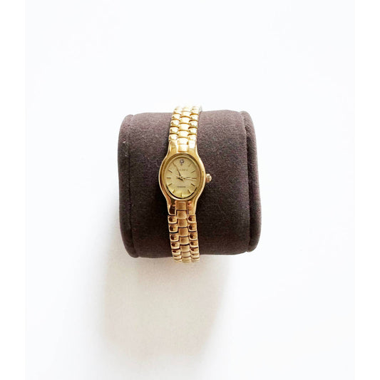 Vintage Small Gold Watch with Oval Face | Elgin