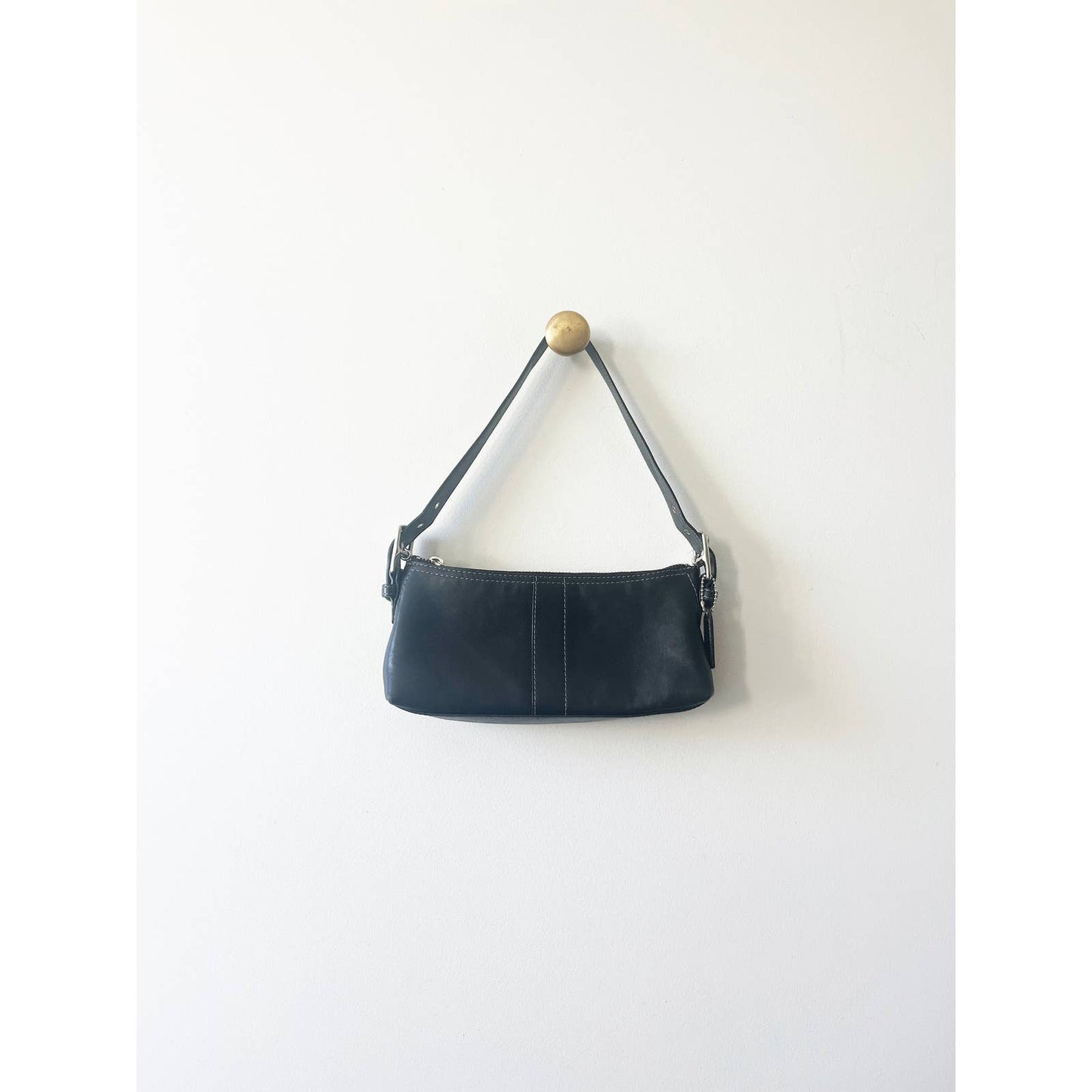 Vintage Black Y2K Coach Shoulder Baguette Bag