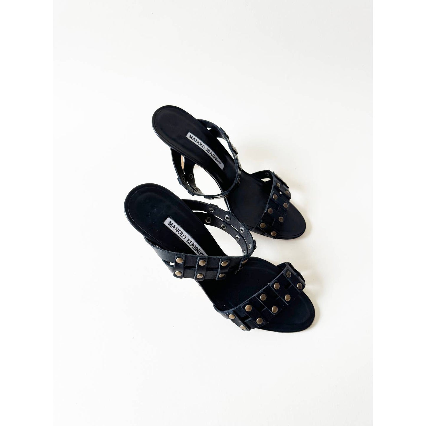 Vintage Manolo Blahnik Studded Boho Sandal Heels | Size 7 US 37.5IT