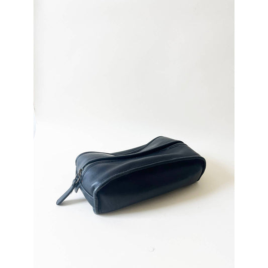 Vintage Coach Toiletry Bag | Black Leather Travel Case | Coach Dopp Kit