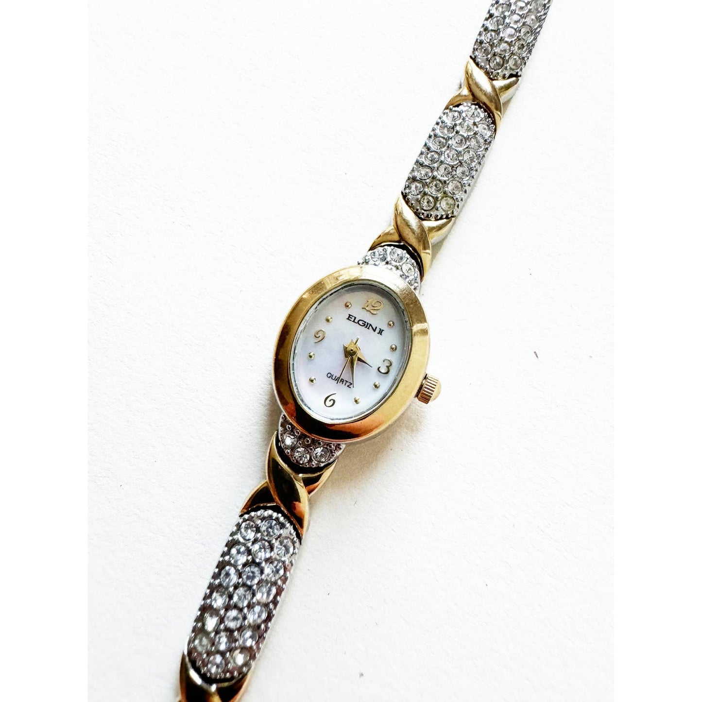 Vintage Small Gold Watch with Crystal Face | Anne Klein