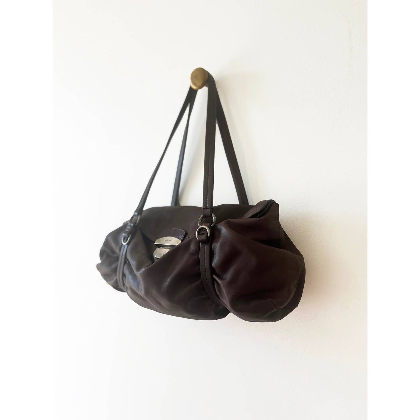 Vintage Scrunch Prada Napa Leather Bag