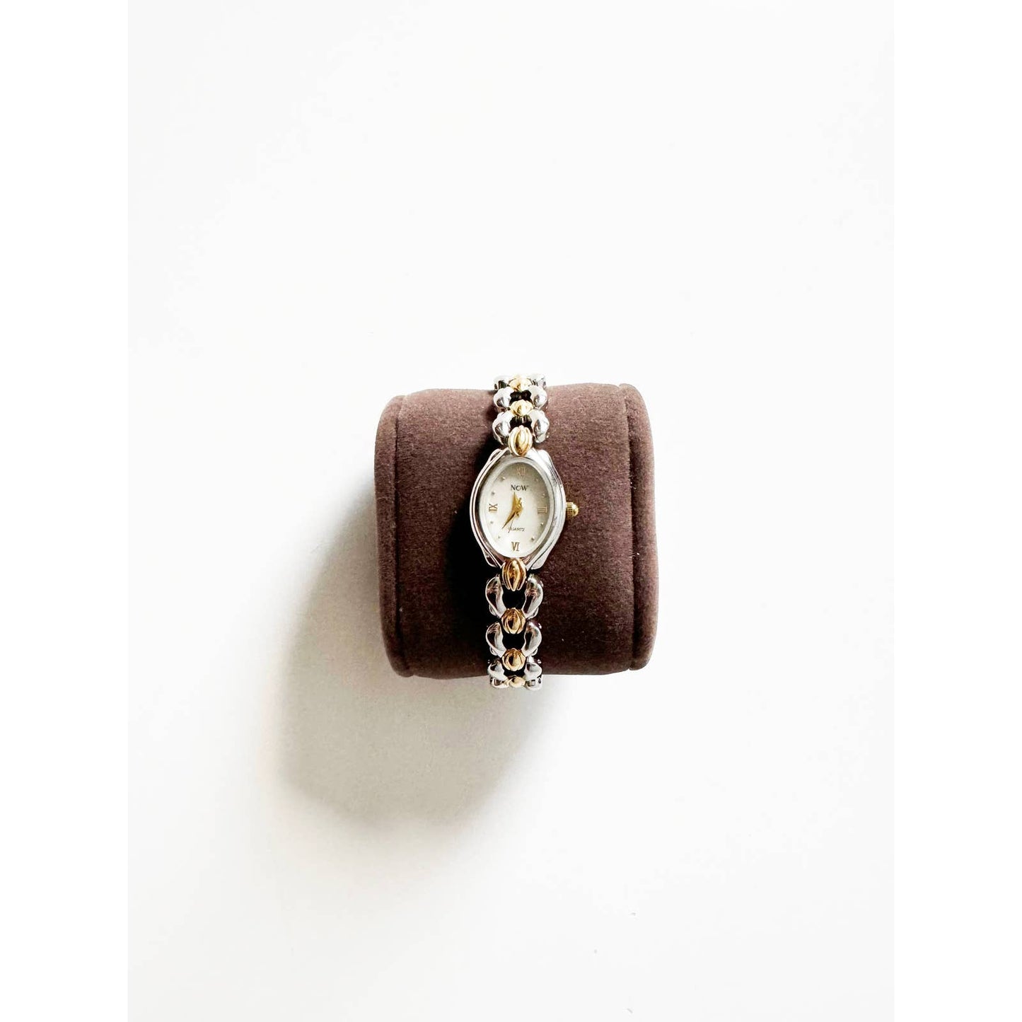 Vintage Small Two Tone Watch with Oval Face | Now