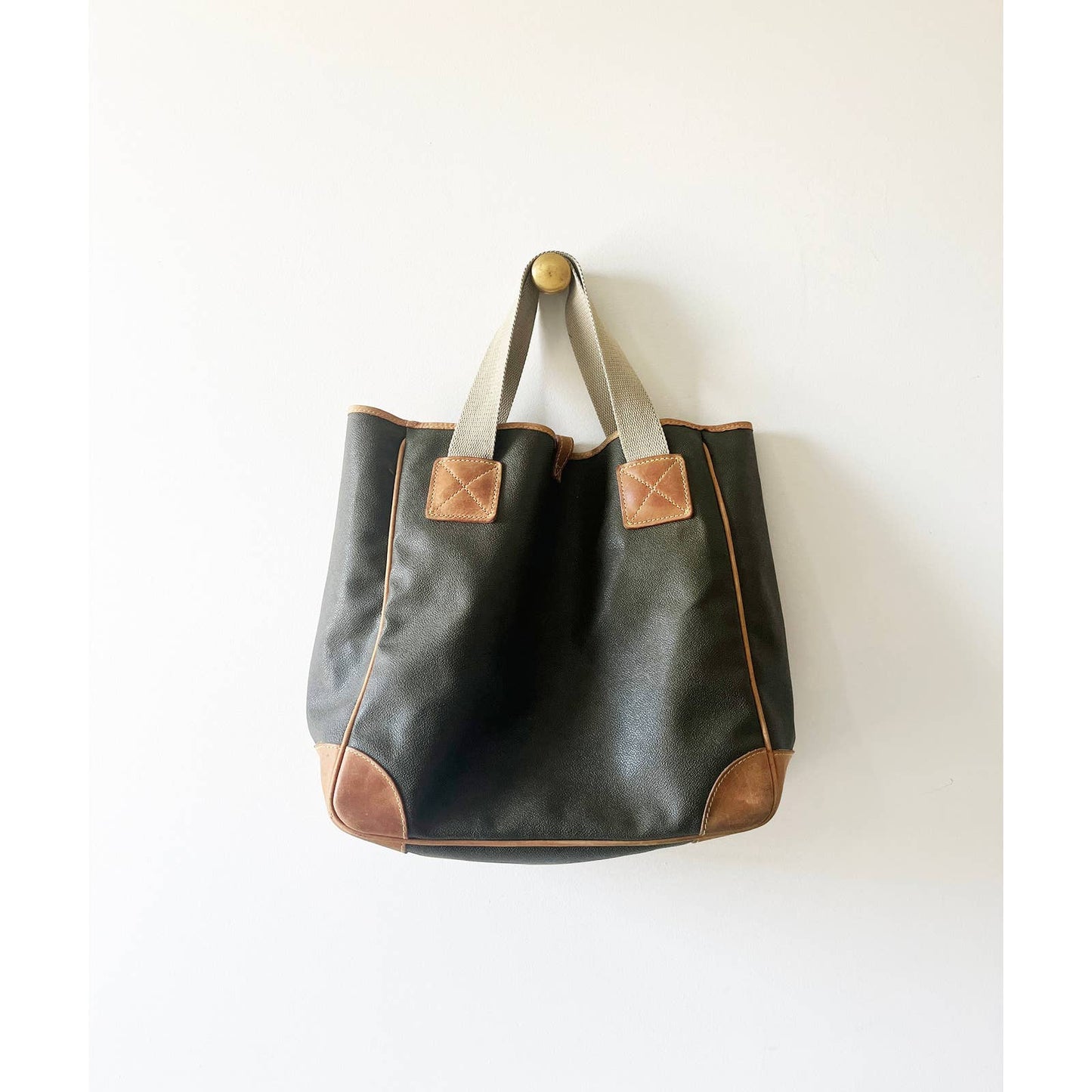Vintage Land Rover Canvas and Leather Tote Bag