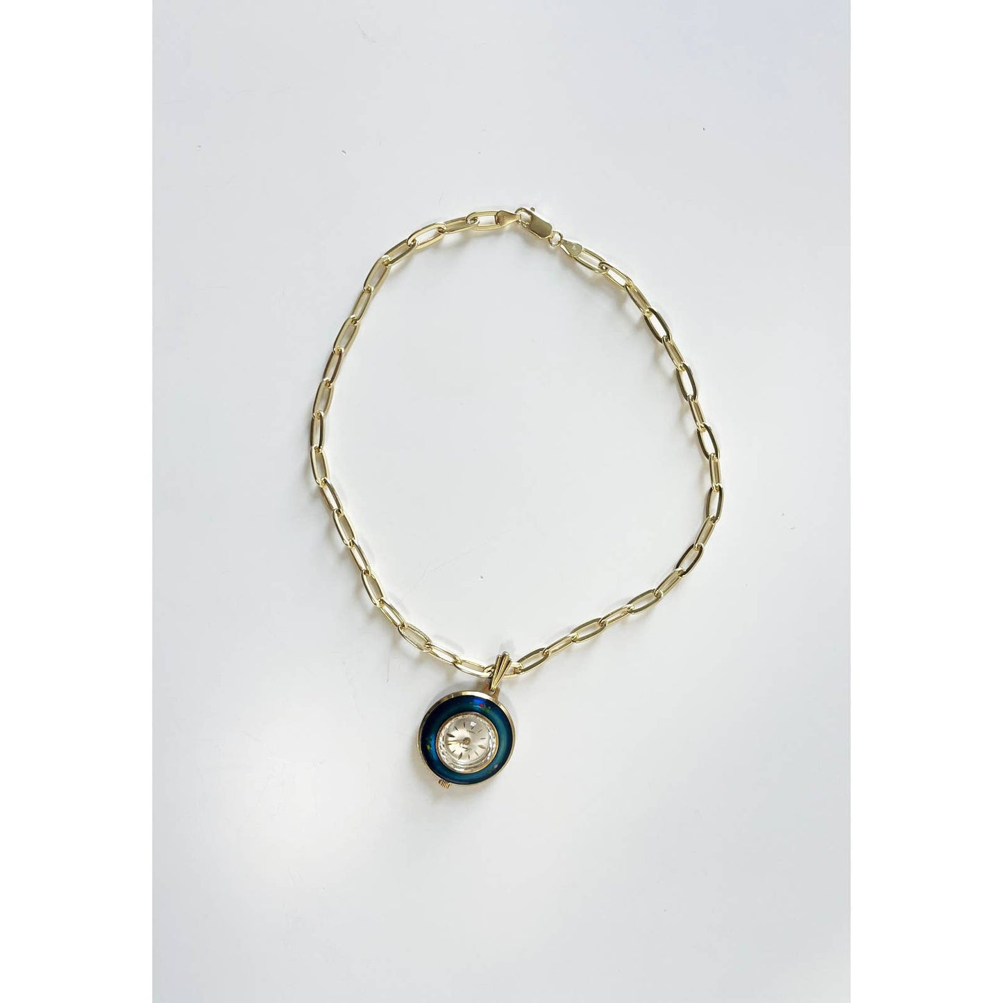 Watch Flower Charm Necklace | 925 Gold Vermeil Chain