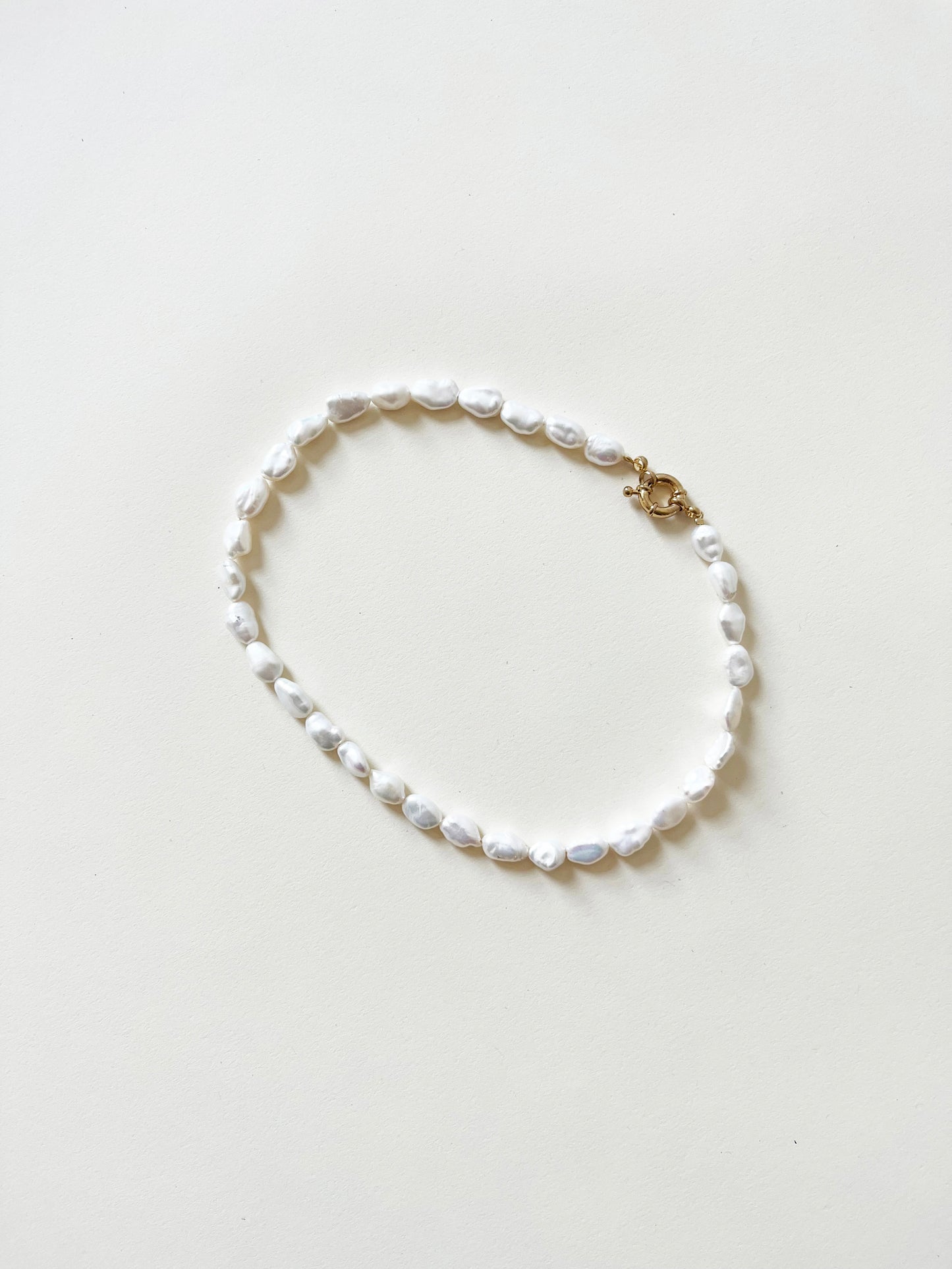 Handmade Large Freshwater Pearl Stone Heart Charm Necklace