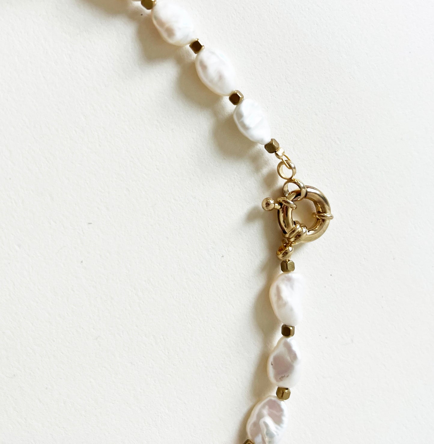 Handmade Large Freshwater Pearl Stone Heart Charm Necklace
