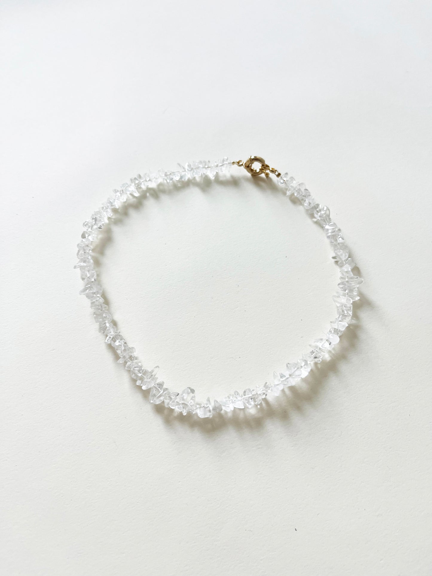 Handmade Quartz Crystal Stone Heart Charm Necklace